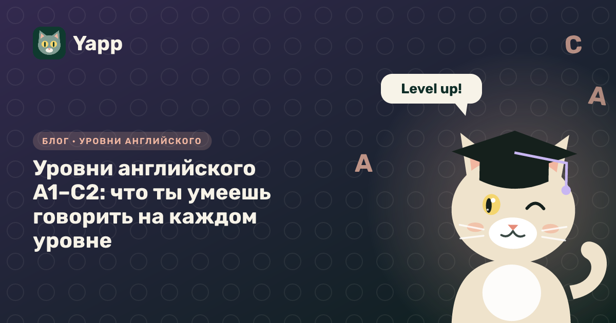 Уровни английского A1–C2: что ты умеешь говорить на каждом уровне — обложка статьи в рубрике «Уровни английского»