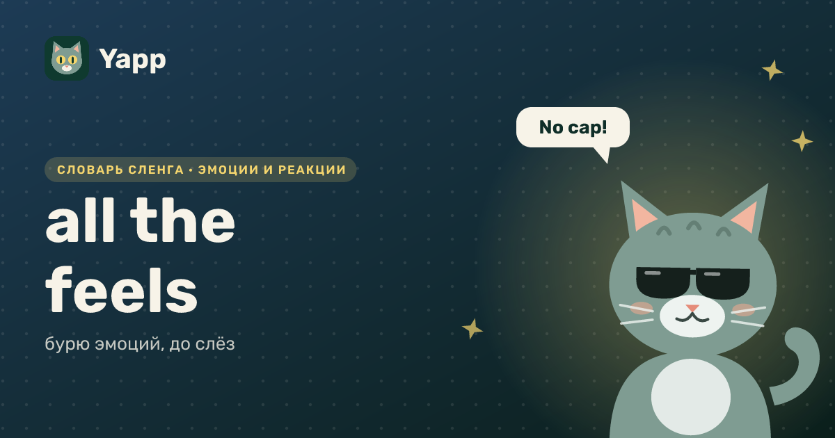all the feels — бурю эмоций, до слёз: карточка из словаря английского сленга