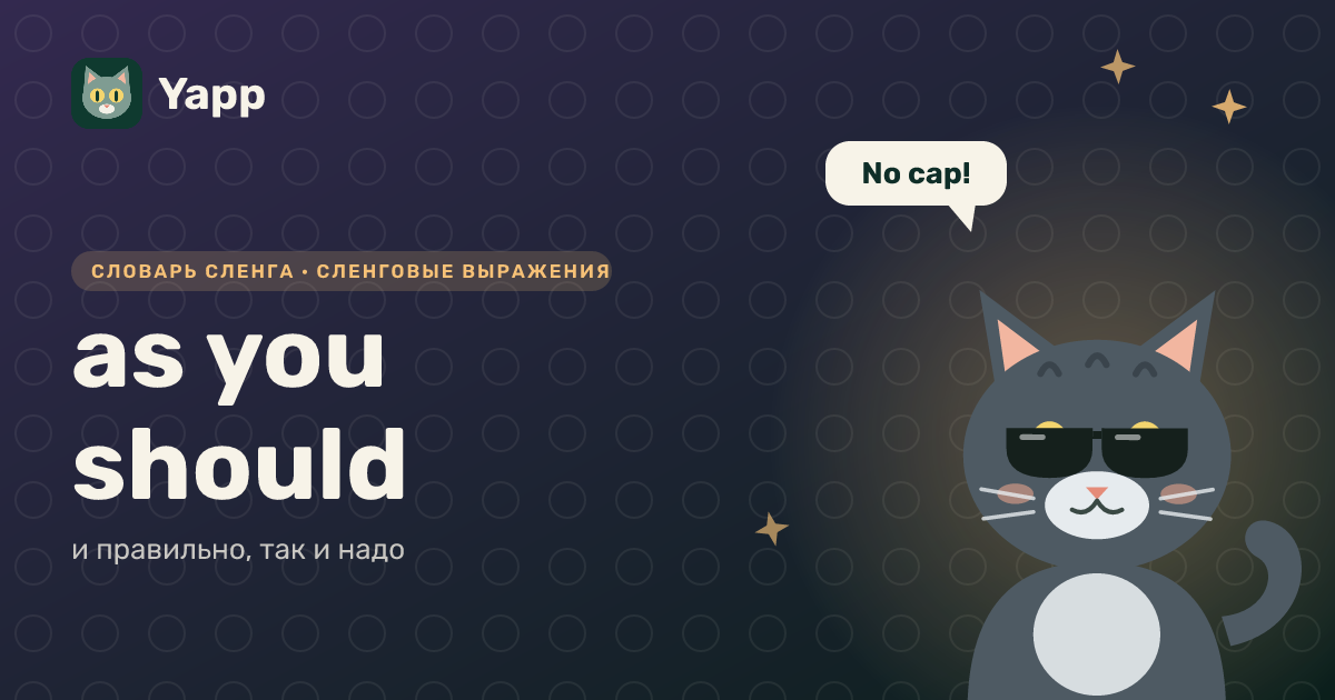 as you should — и правильно, так и надо: карточка из словаря английского сленга