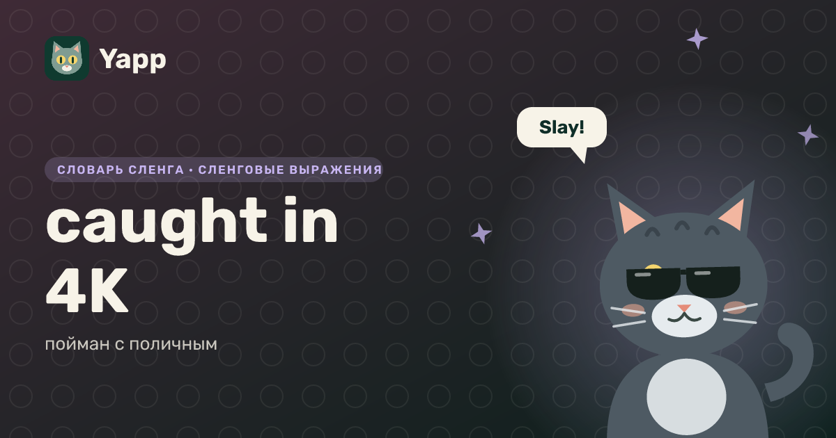 caught in 4K — пойман с поличным: карточка из словаря английского сленга