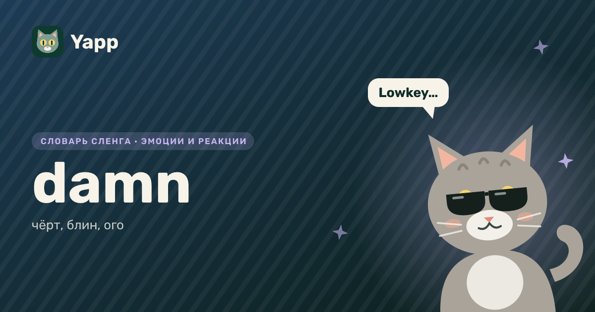 damn — чёрт, блин, ого: карточка из словаря английского сленга