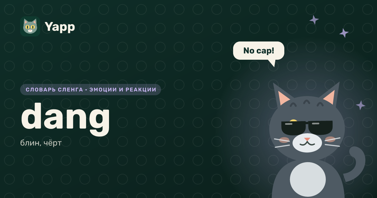 dang — блин, чёрт: карточка из словаря английского сленга