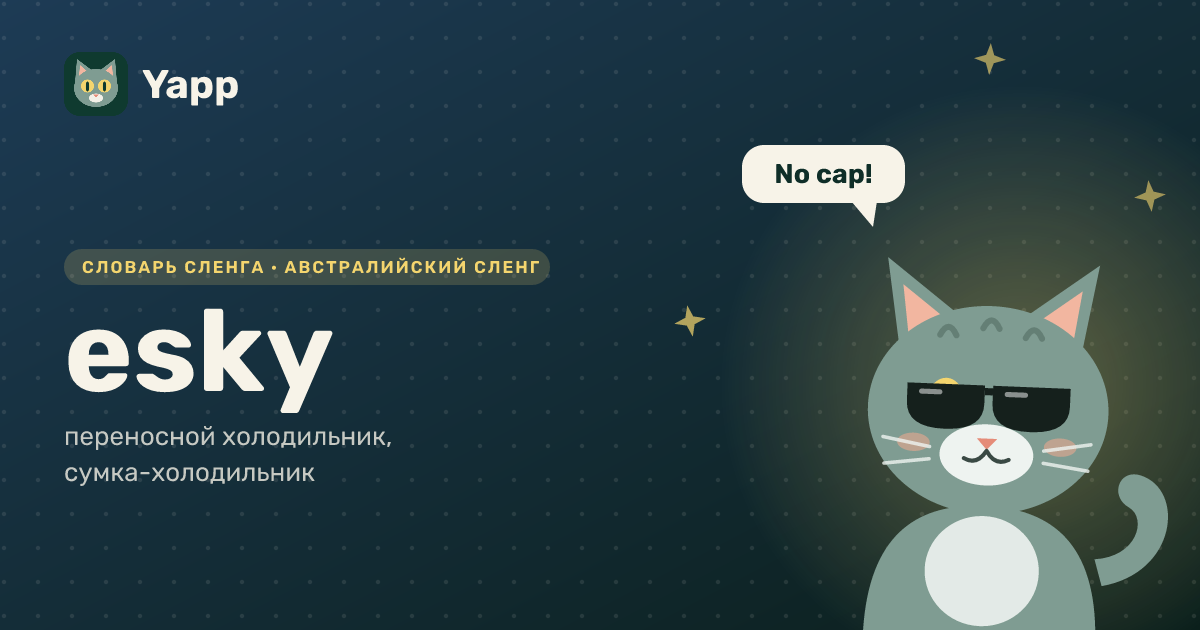 esky — переносной холодильник, сумка-холодильник: карточка из словаря английского сленга