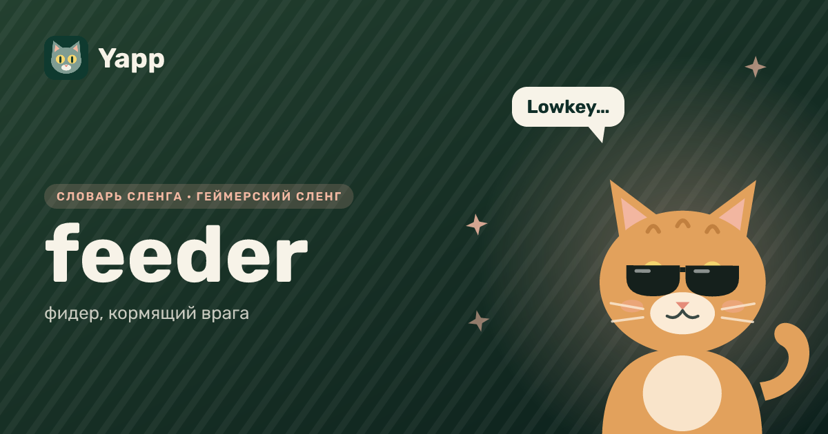 feeder — фидер, кормящий врага: карточка из словаря английского сленга
