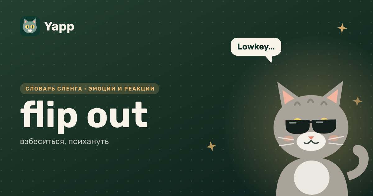 flip out — взбеситься, психануть: карточка из словаря английского сленга
