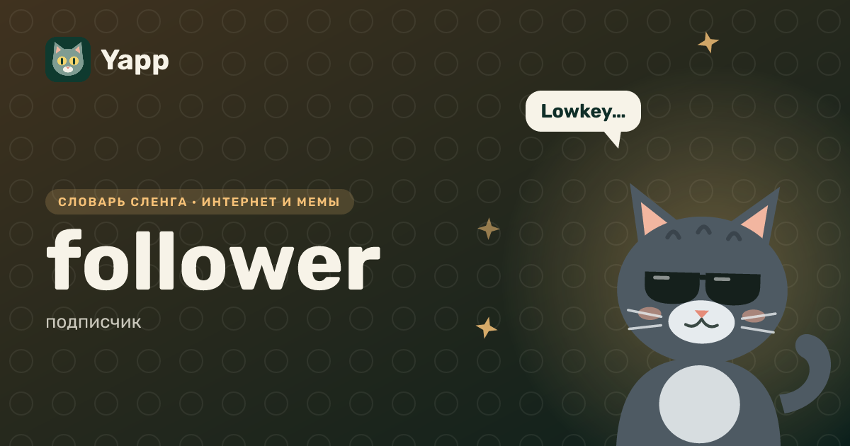 follower — подписчик: карточка из словаря английского сленга