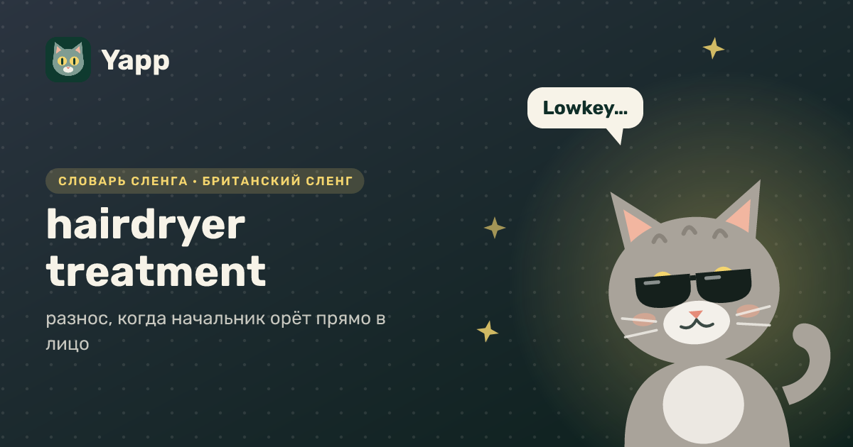 hairdryer treatment — разнос, когда начальник орёт прямо в лицо: карточка из словаря английского сленга