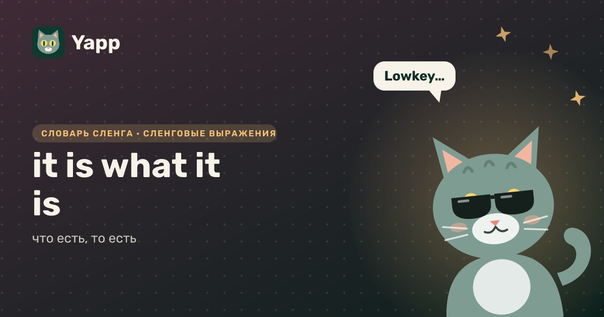 it is what it is — что есть, то есть: карточка из словаря английского сленга