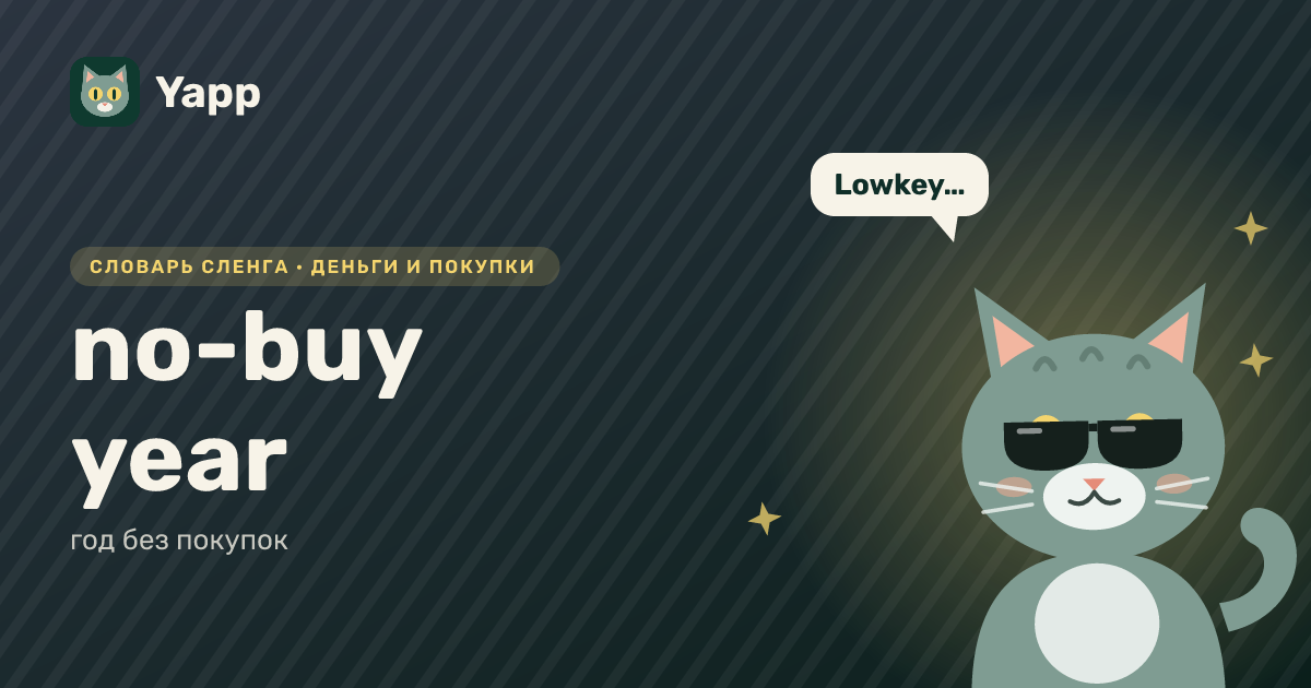 no-buy year — год без покупок: карточка из словаря английского сленга