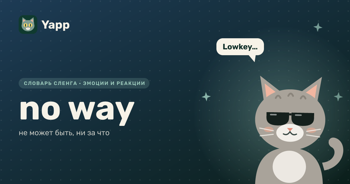no way — не может быть, ни за что: карточка из словаря английского сленга