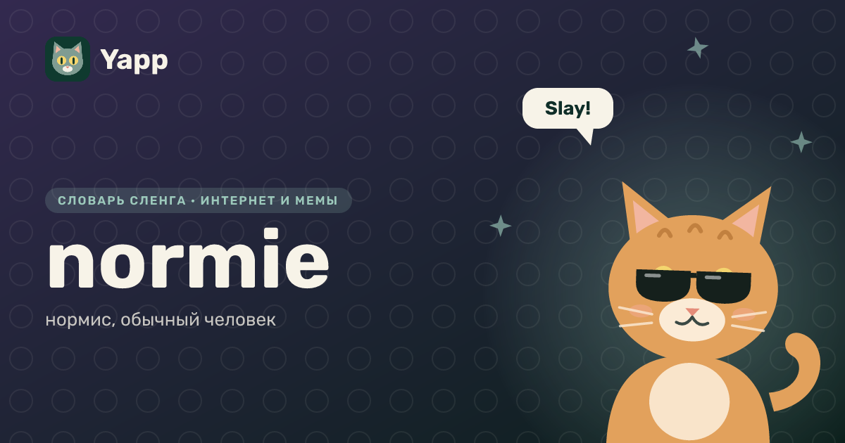 normie — нормис, обычный человек: карточка из словаря английского сленга