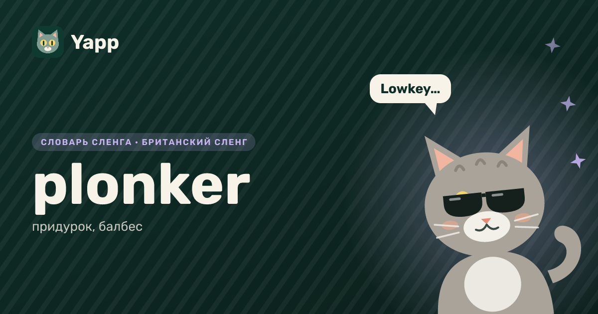plonker — придурок, балбес: карточка из словаря английского сленга