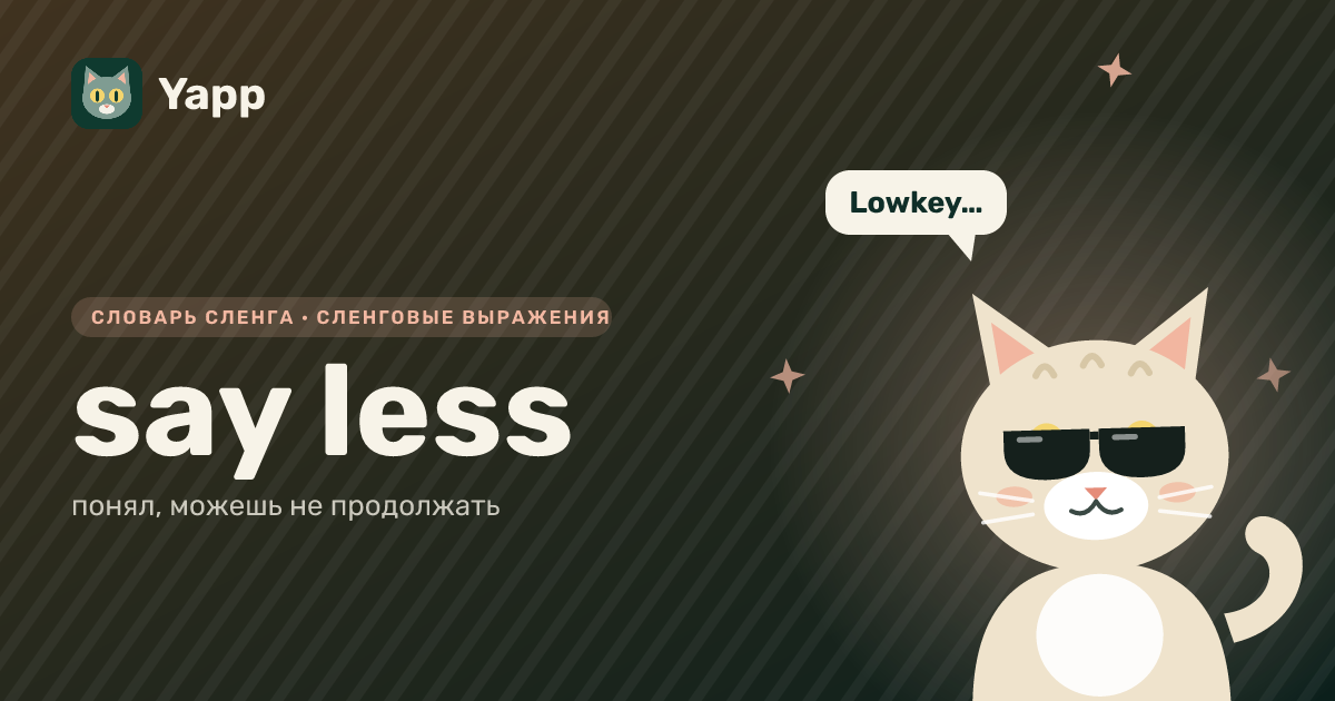 say less — понял, можешь не продолжать: карточка из словаря английского сленга