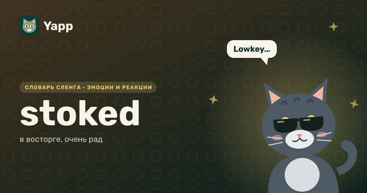 stoked — в восторге, очень рад: карточка из словаря английского сленга
