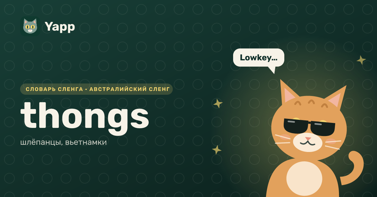 thongs — шлёпанцы, вьетнамки: карточка из словаря английского сленга