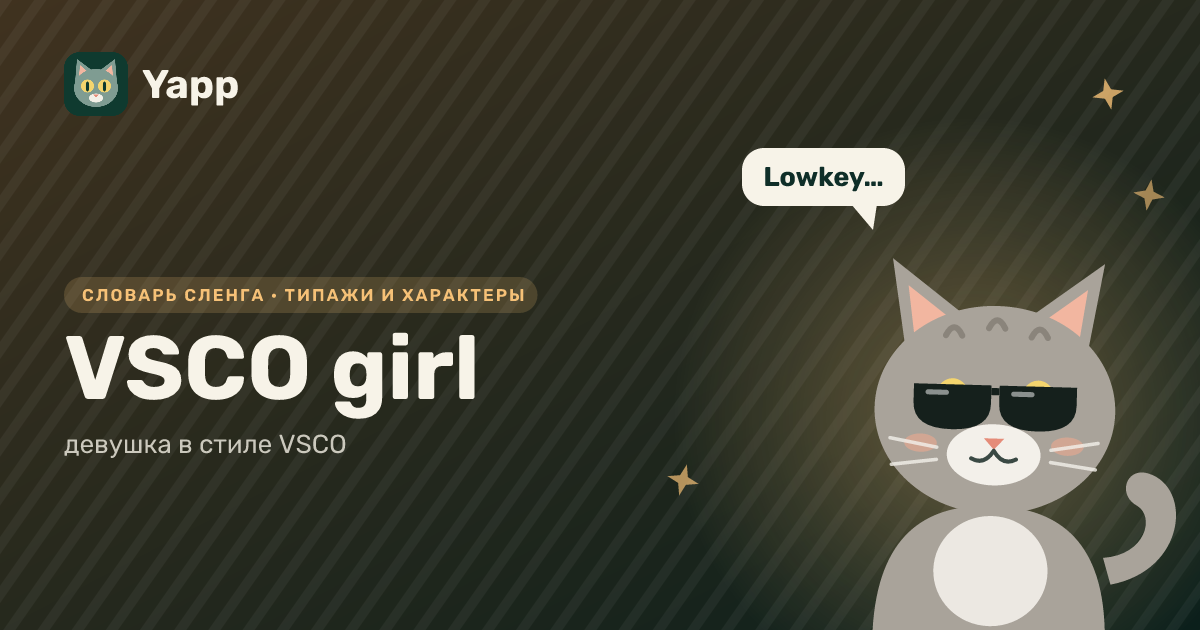 VSCO girl — девушка в стиле VSCO: карточка из словаря английского сленга