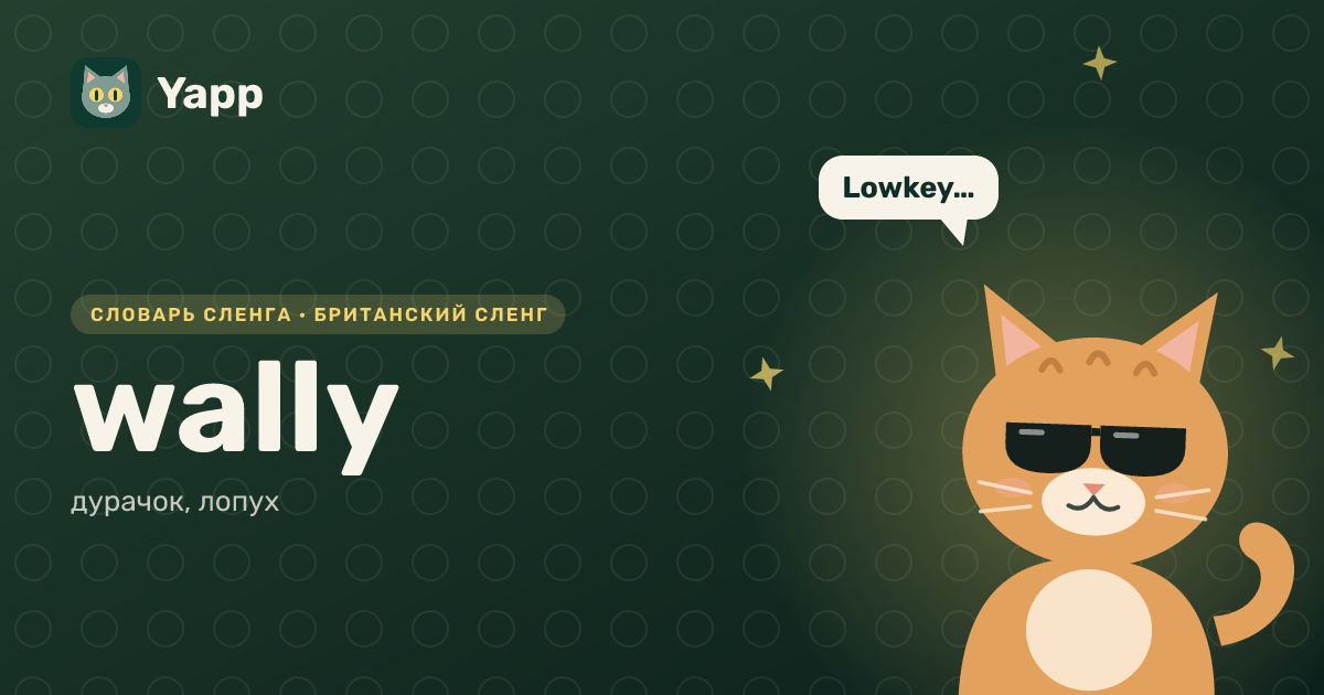 wally — дурачок, лопух: карточка из словаря английского сленга