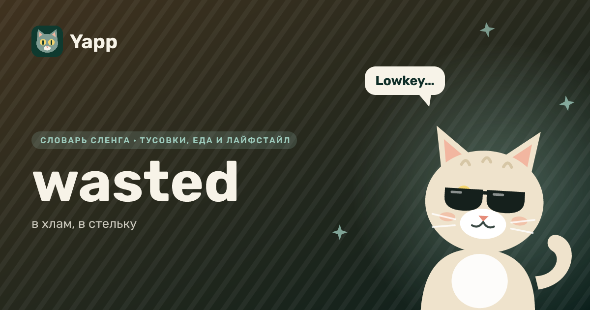 wasted — в хлам, в стельку: карточка из словаря английского сленга