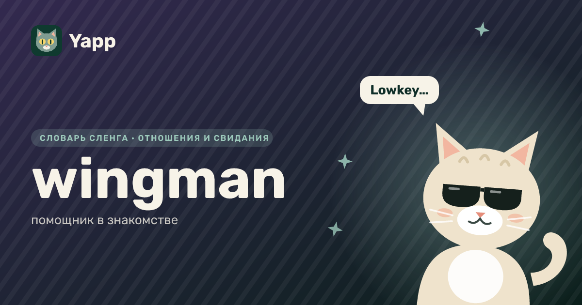 wingman — помощник в знакомстве: карточка из словаря английского сленга