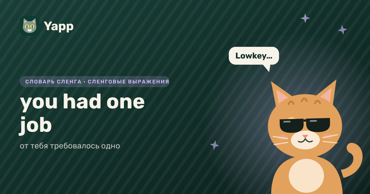 you had one job — от тебя требовалось одно: карточка из словаря английского сленга