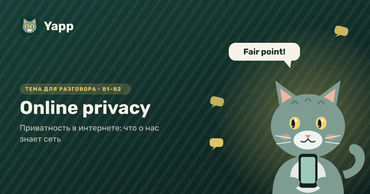 Online privacy — тема для разговора на английском: Приватность в интернете: что о нас знает сеть. Уровень B1–B2
